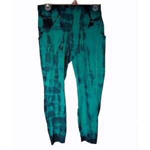 Lululemon Green Blue Custom Tie Dye Leggings Pants Size 12